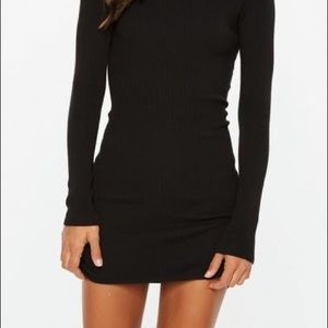 Turtle neck black sweater dress